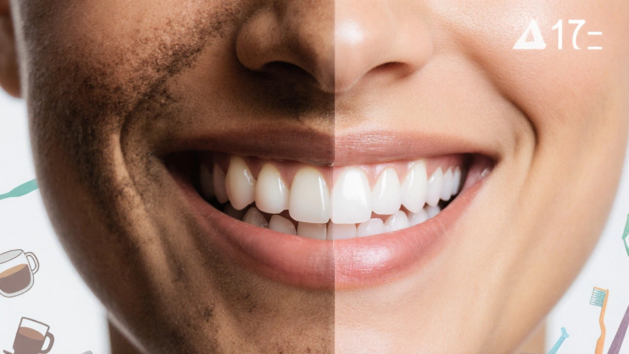 Před a po: tmavé zuby přeměněny na bílé po profesionálním bělení