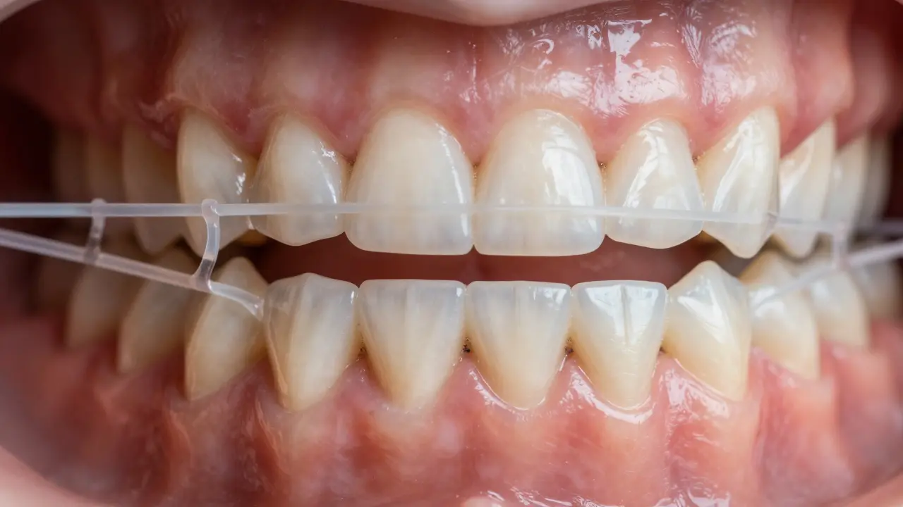 Elastické gumičky napínající mezi horními a dolními zuby.