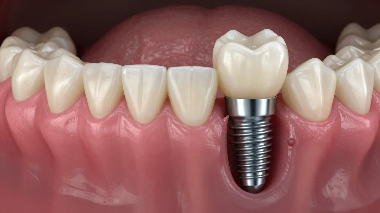 Porovnání zdravého implantátu a postiženého zánětem