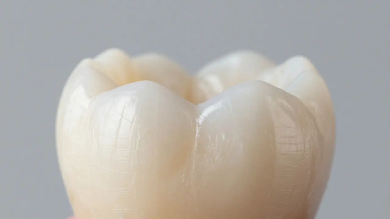 Detail přírodního zubu s přirozenou barvou